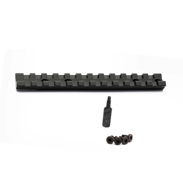 REVEL Scope Rail with mounting screws and installation tool on a white background