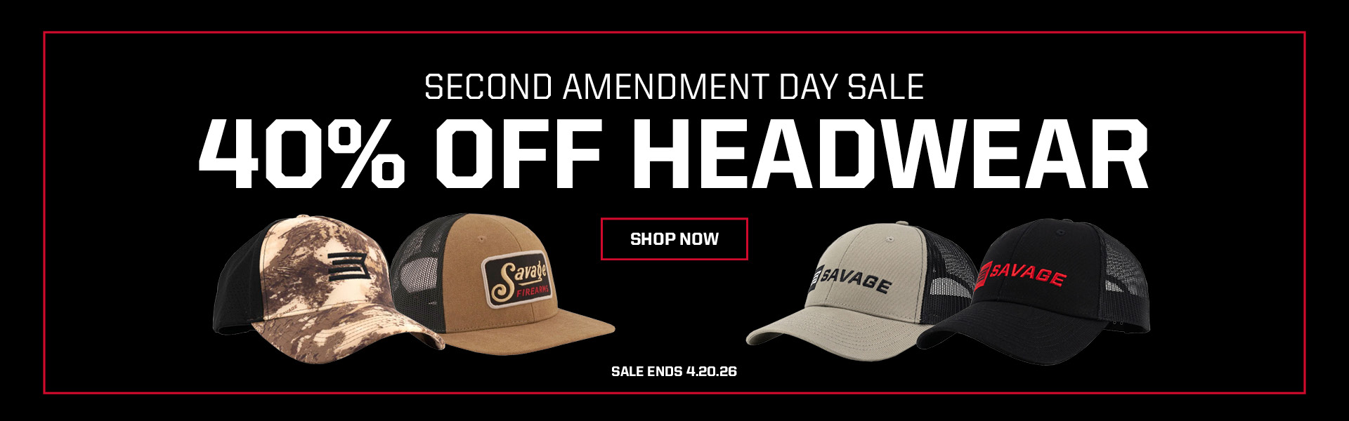 40% Off Hats through 4.20.26.